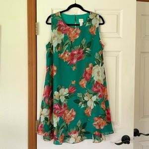 Chico’s Multicolor Floral Double Layer Loose Fit Dress